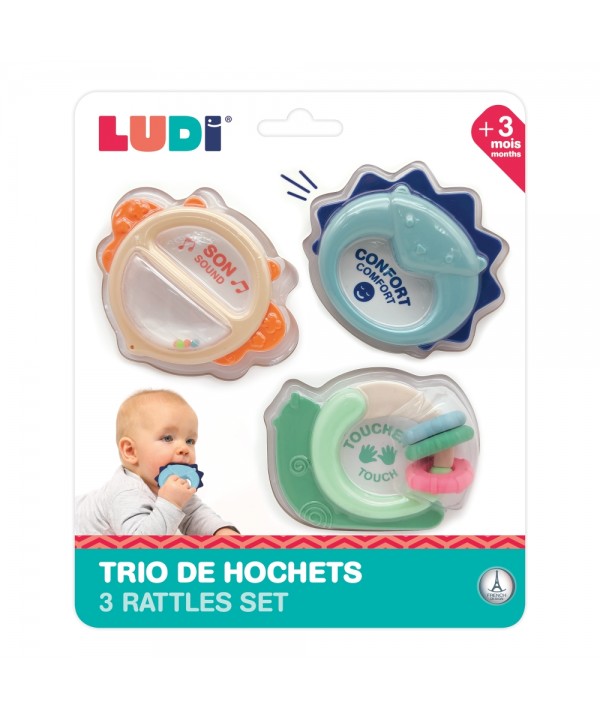 LUDI kūdikio barškučių rinkinys trio
