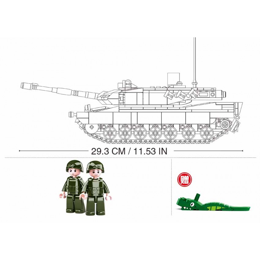 Sluban konstruktorius, LEOPARD 2A5 pagrindinis tankas 2in1, 766 det.
