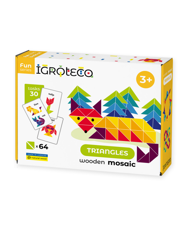 Igroteco Medinė trikampių mozaika, 64 det.