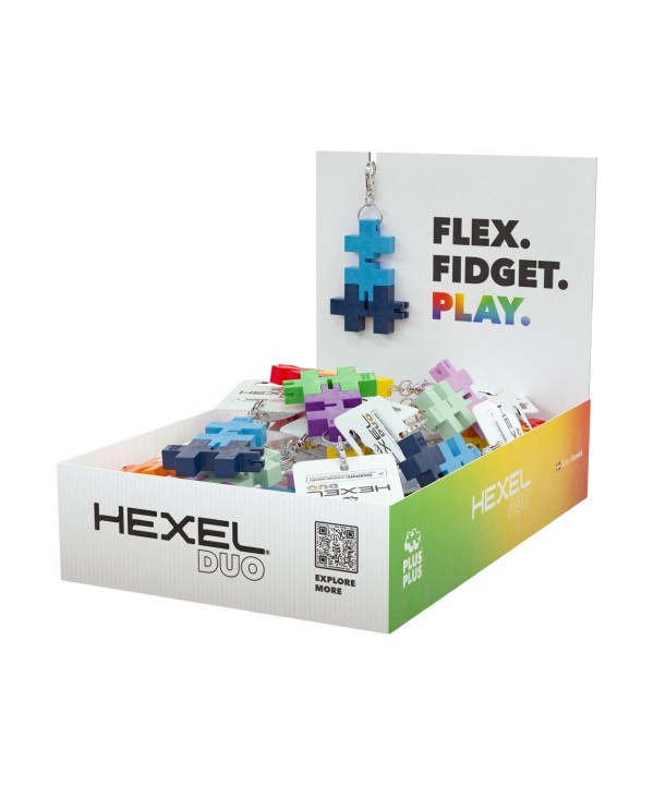 Plus Plus HEXEL DUO raktų pakabukas, balta/oranžinė