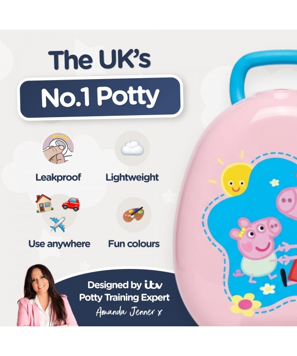 Mokomasis nešiojamas naktipuodis Peppa Pig, švelniai rausva