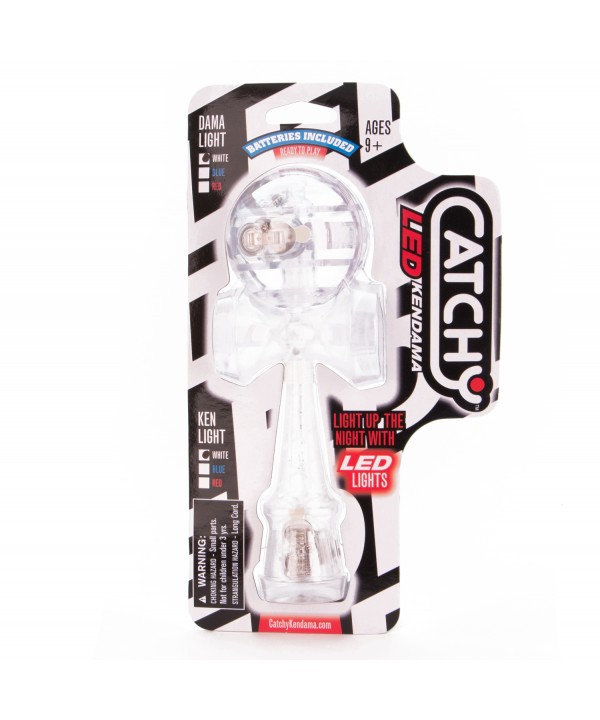 Kendama baltas, plastikinis su LED