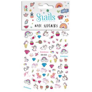 Snails nagų lipdukai, Vienaragis Vaivorykštė