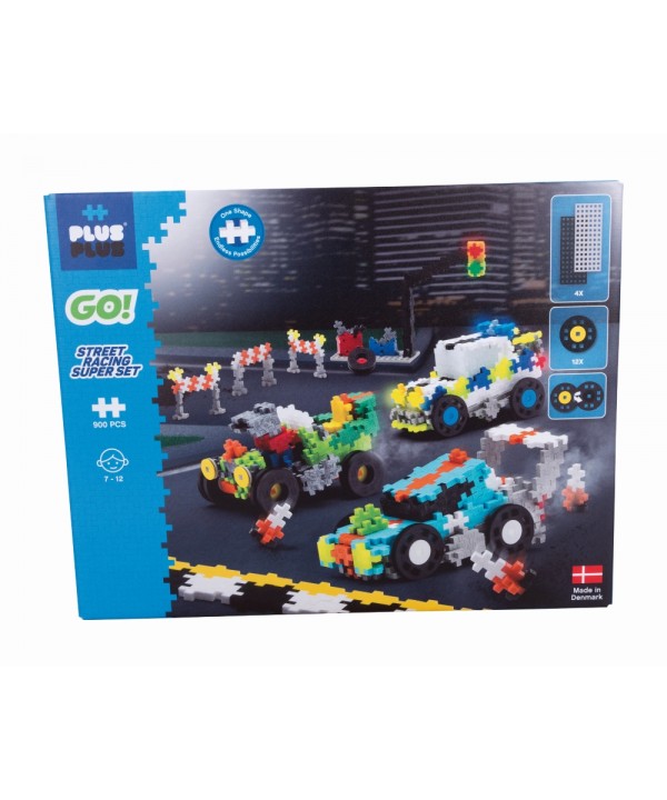 Plus Plus GO, Gatvės lenktynių rinkinys, 900 det.