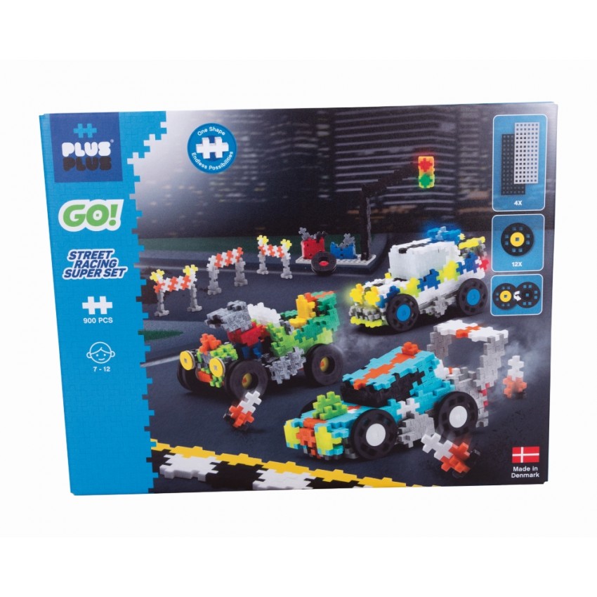 Plus Plus GO, Gatvės lenktynių rinkinys, 900 det.
