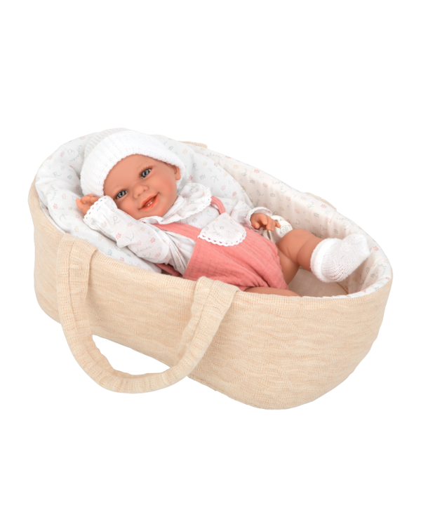 Arias kūdikėlis rusvoje nešyklėje, mergaitė, 33 cm