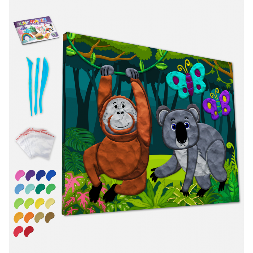 Splat Planet paveikslas iš modelino, Džiunglės 30x40cm