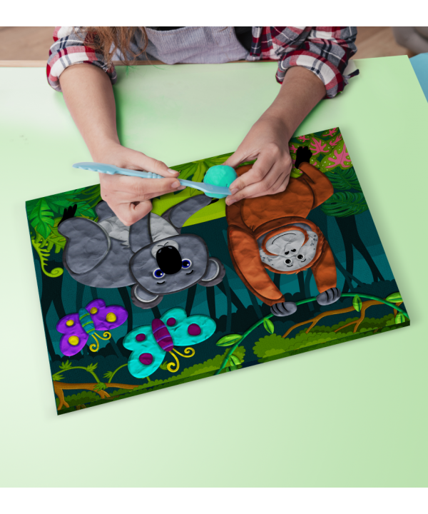 Splat Planet paveikslas iš modelino, Džiunglės 30x40cm