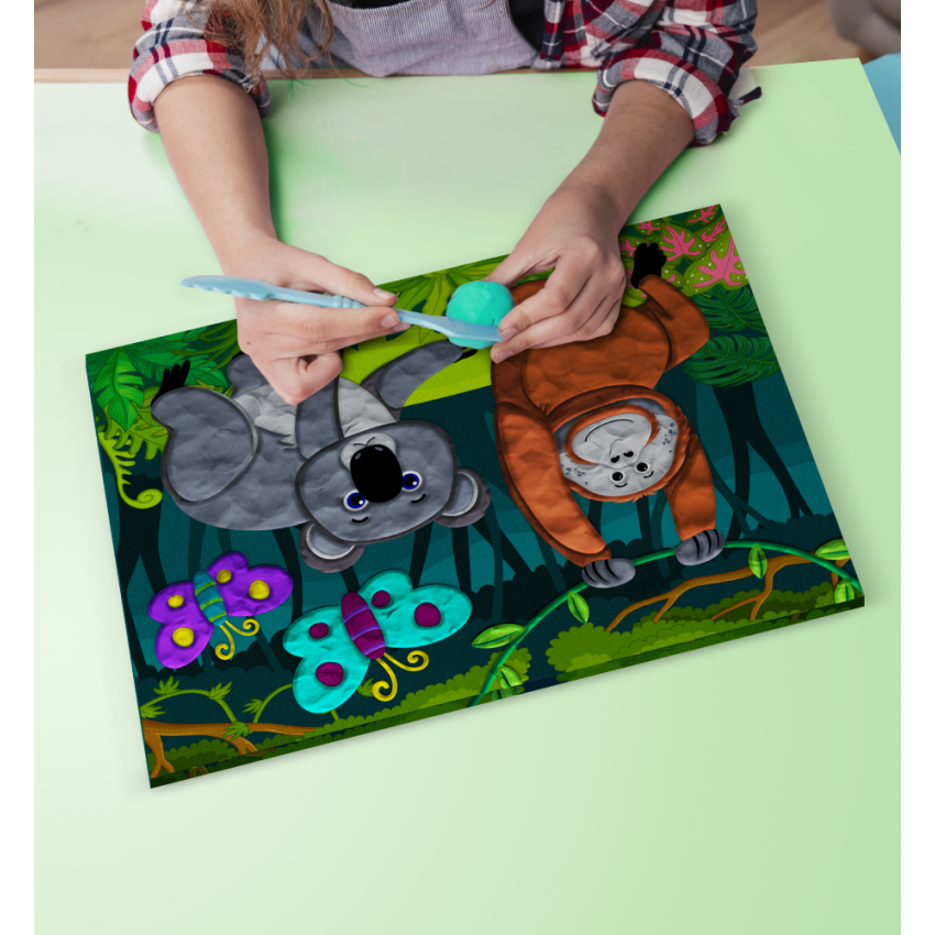 Splat Planet paveikslas iš modelino, Džiunglės 30x40cm