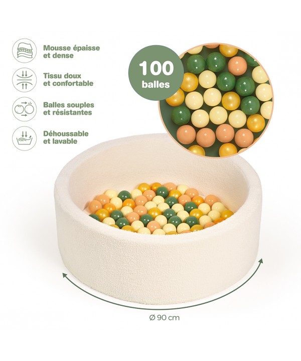 LUDI apvalus kamuoliukų baseinas, baltas