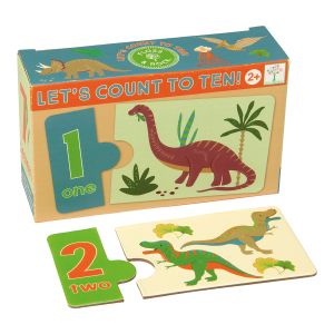 Edukacinis žaidimas-dėlionė Skaičiuok iki 10, Dinozaurai