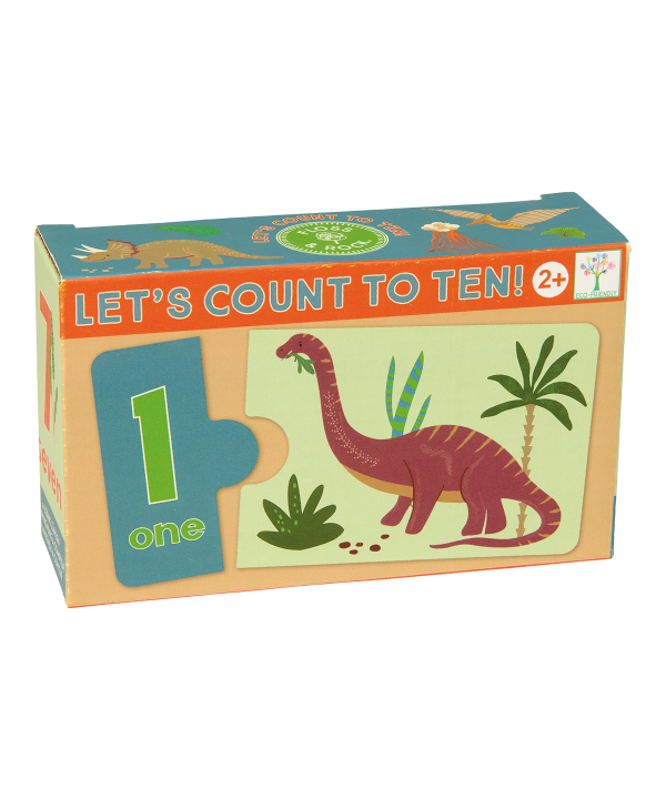 Edukacinis žaidimas-dėlionė Skaičiuok iki 10, Dinozaurai