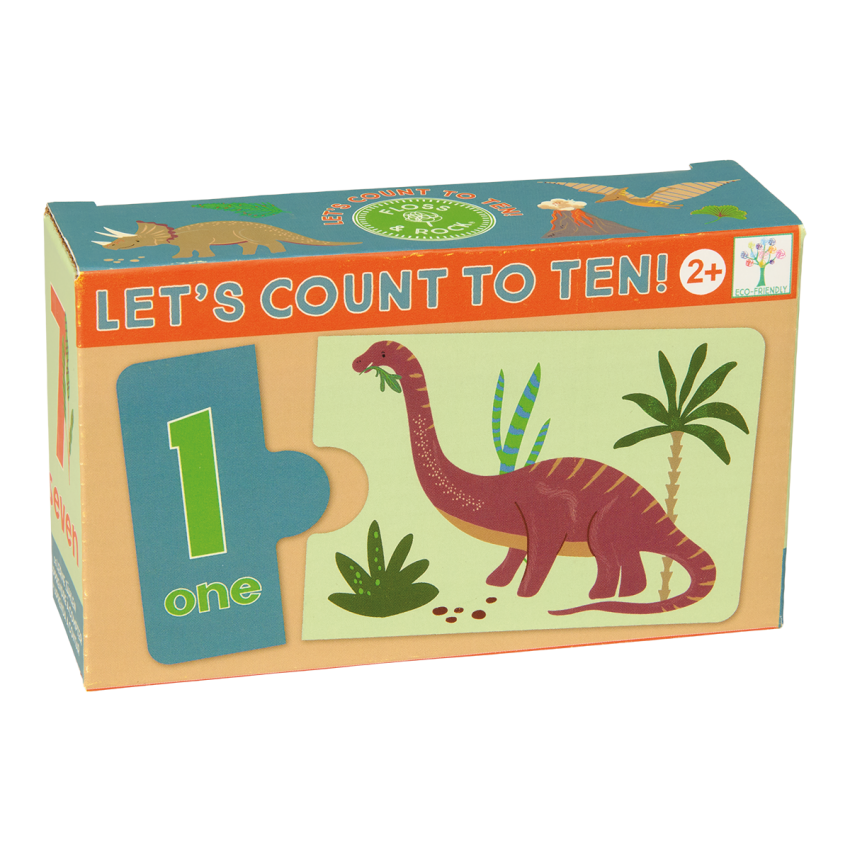 Edukacinis žaidimas-dėlionė Skaičiuok iki 10, Dinozaurai