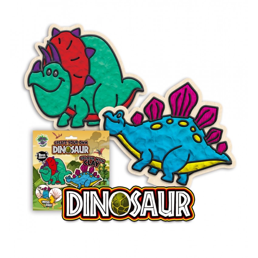 Splat Planet kūrybinis modelino rinkinys su mediniais Dinozaurais