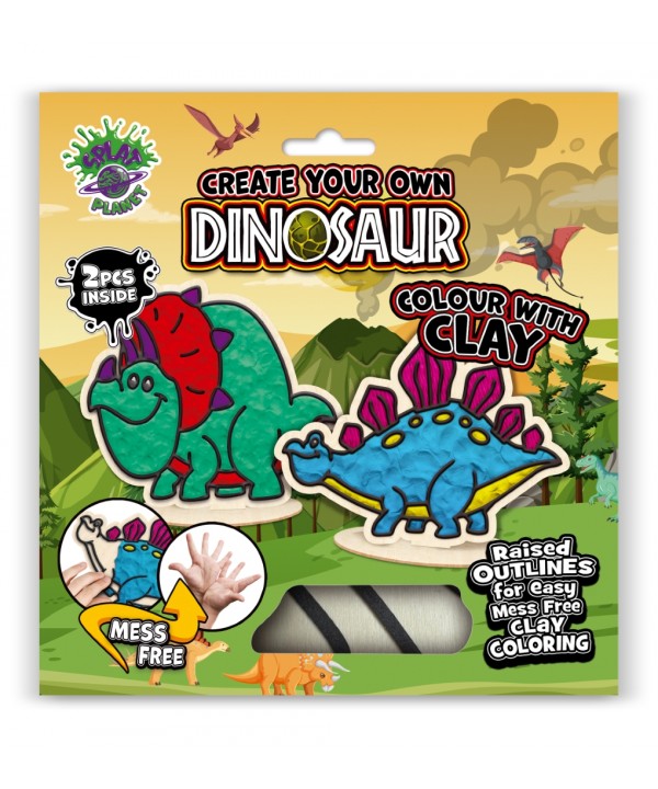 Splat Planet kūrybinis modelino rinkinys su mediniais Dinozaurais