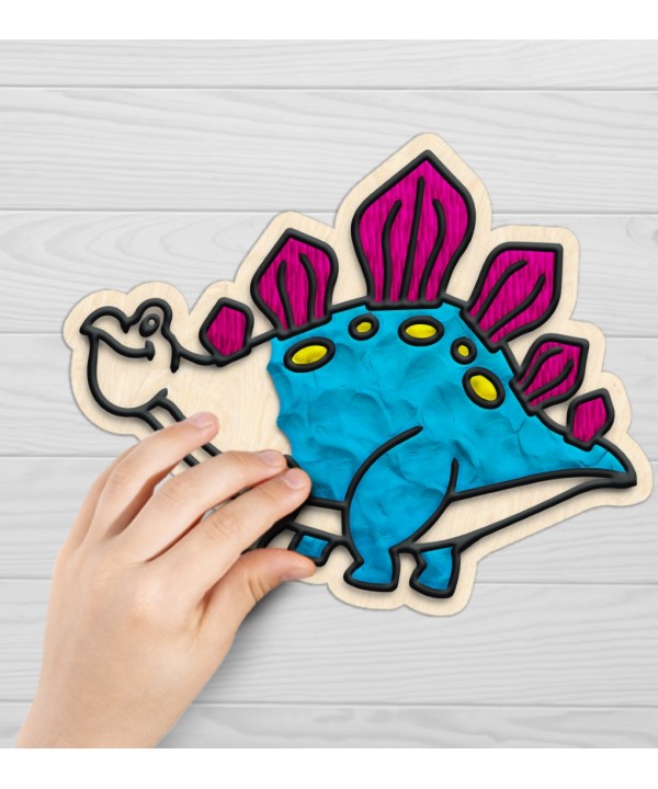 Splat Planet kūrybinis modelino rinkinys su mediniais Dinozaurais