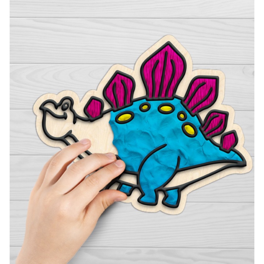Splat Planet kūrybinis modelino rinkinys su mediniais Dinozaurais