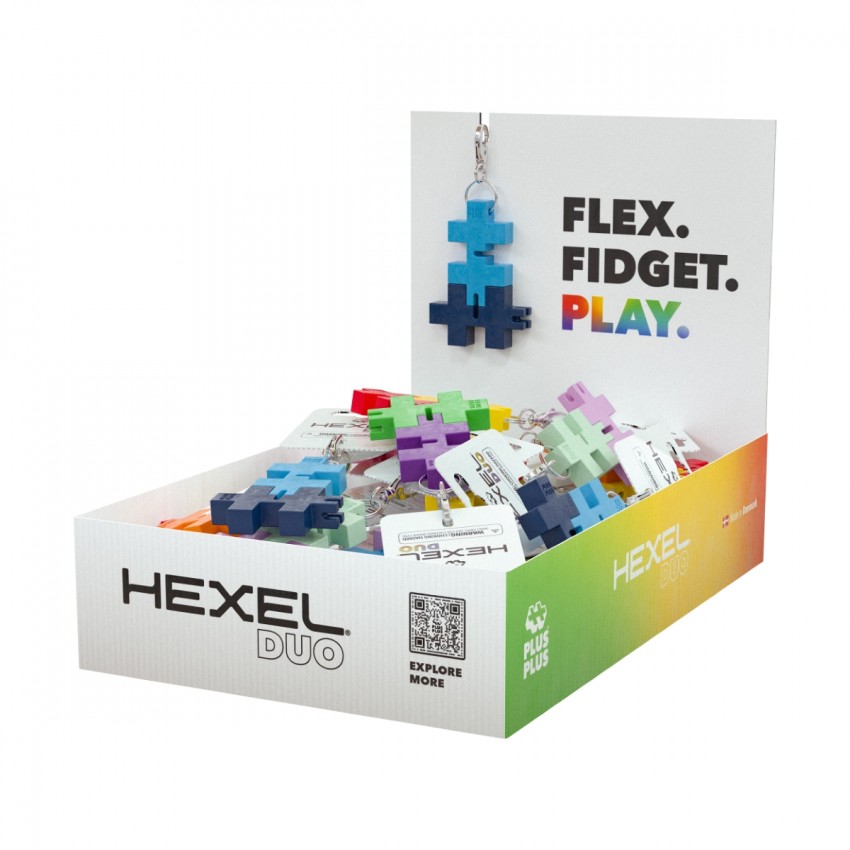 Plus Plus HEXEL DUO raktų pakabukas, geltona/raudona