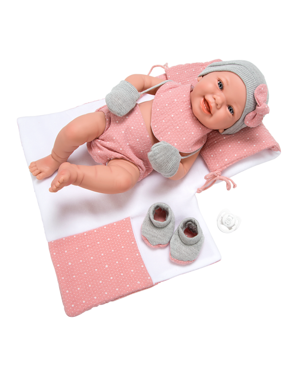 Arias lėlytė Zoe, mergaitė su rožiniu pleduku, 42 cm