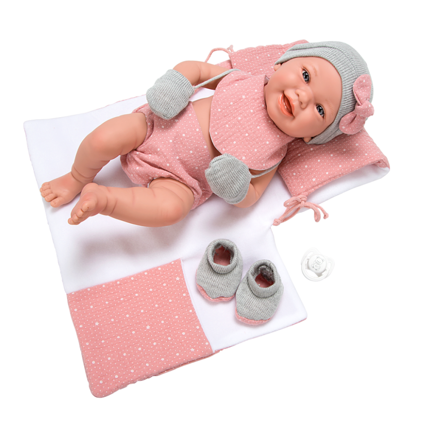Arias lėlytė Zoe, mergaitė su rožiniu pleduku, 42 cm