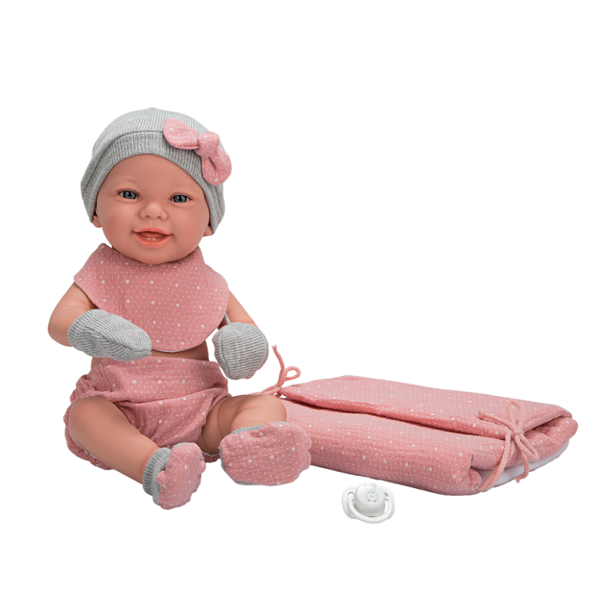 Arias lėlytė Zoe, mergaitė su rožiniu pleduku, 42 cm