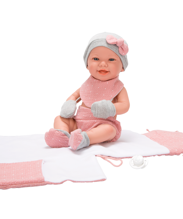 Arias lėlytė Zoe, mergaitė su rožiniu pleduku, 42 cm
