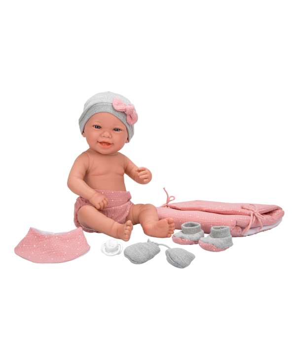 Arias lėlytė Zoe, mergaitė su rožiniu pleduku, 42 cm