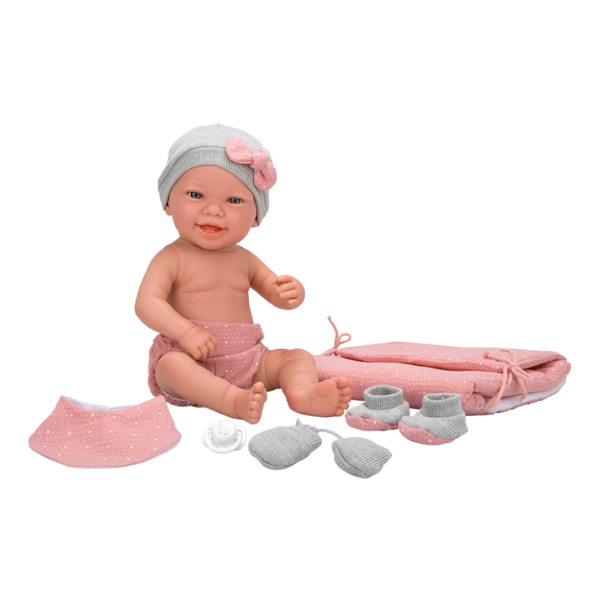 Arias lėlytė Zoe, mergaitė su rožiniu pleduku, 42 cm