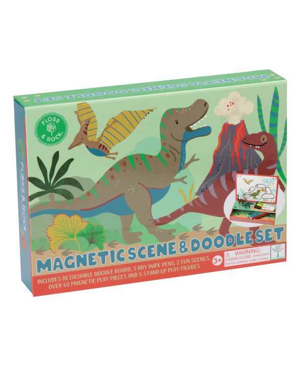 Magnetinis žaidimas ir piešimo rinkinys, Dinozaurai