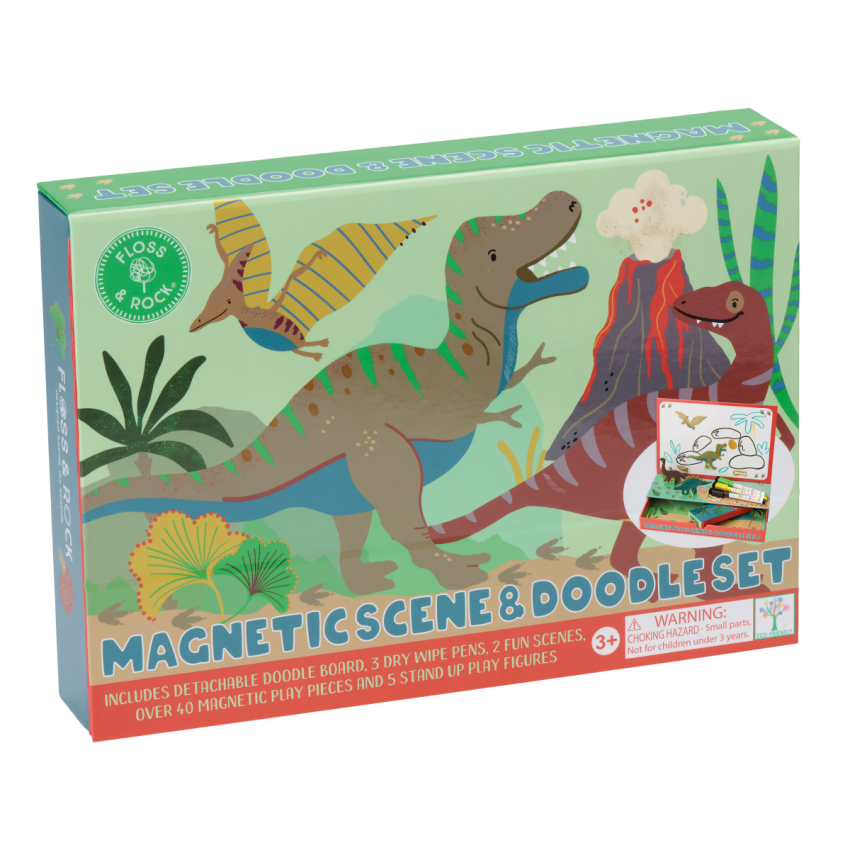 Magnetinis žaidimas ir piešimo rinkinys, Dinozaurai