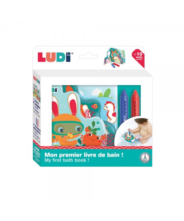 LUDI maudymosi spalvinimo knygelė su kreidelėmis