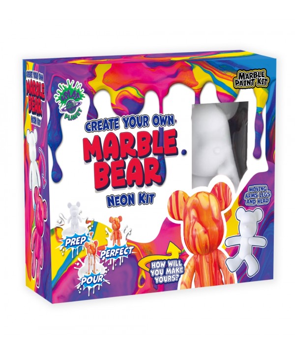 Splat Planet kūrybinis rinkinys Marble Bear, neonas