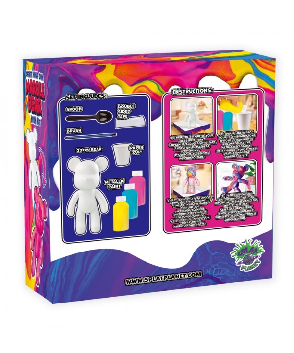 Splat Planet kūrybinis rinkinys Marble Bear, neonas