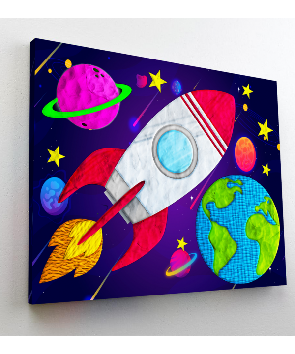 Splat Planet paveikslas iš modelino, Kosmosas 30x40cm