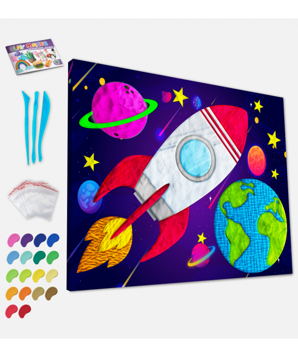 Splat Planet paveikslas iš modelino, Kosmosas 30x40cm