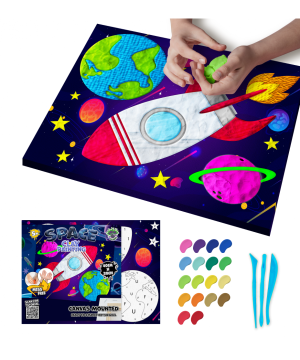 Splat Planet paveikslas iš modelino, Kosmosas 30x40cm