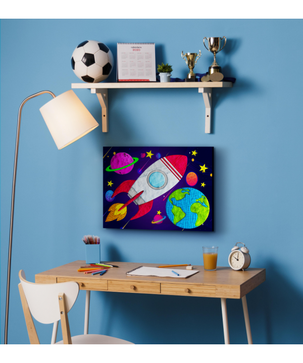 Splat Planet paveikslas iš modelino, Kosmosas 30x40cm