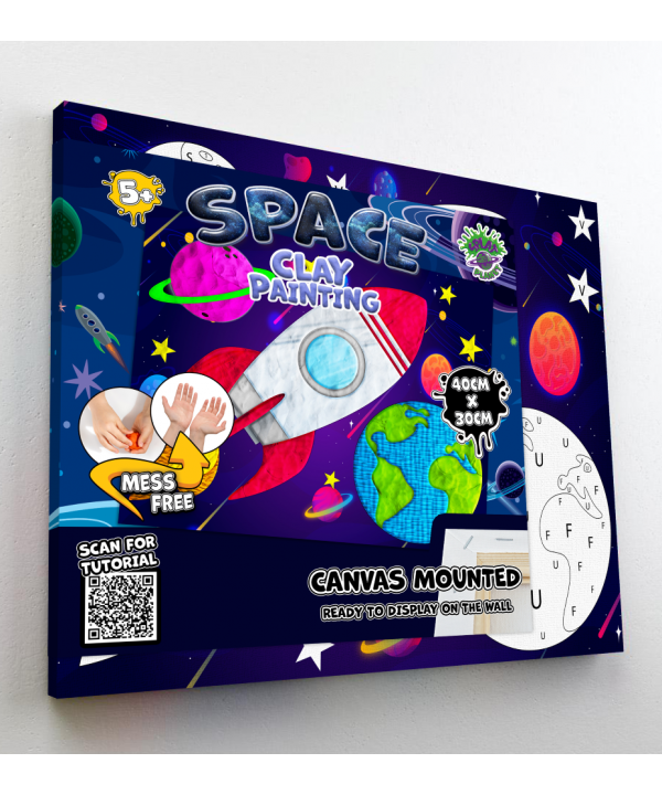 Splat Planet paveikslas iš modelino, Kosmosas 30x40cm