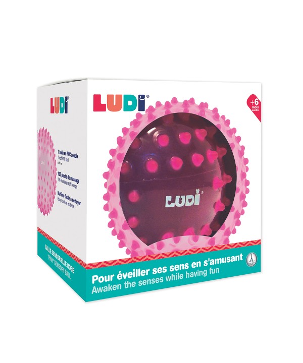 LUDI mankštos kamuolys, rožinis 20 cm