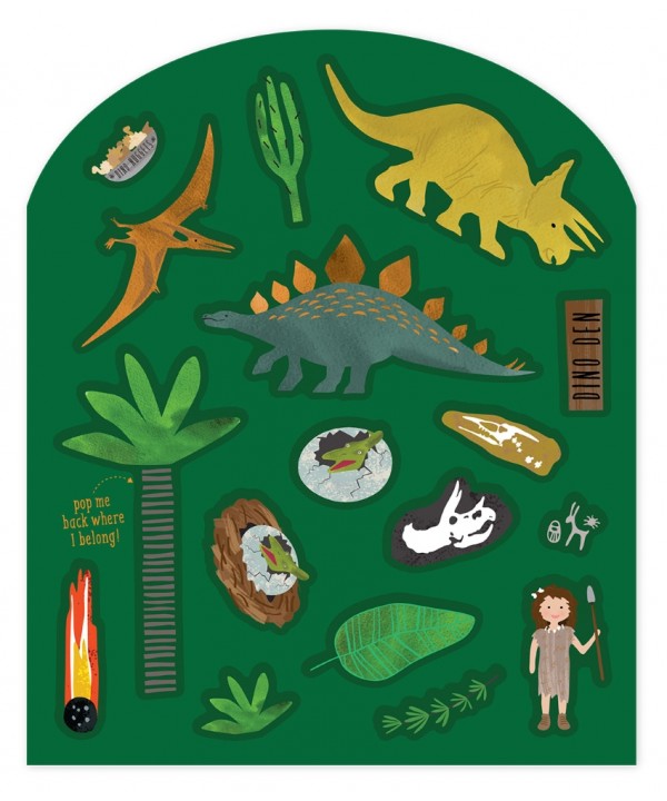 Rinkinys su daugkartiniais lipdukais, Dinozaurai