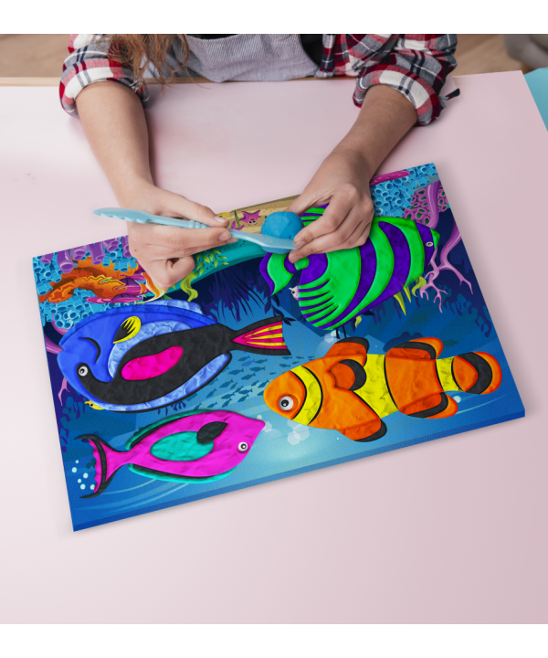 Splat Planet paveikslas iš modelino, Jūra 30x40cm
