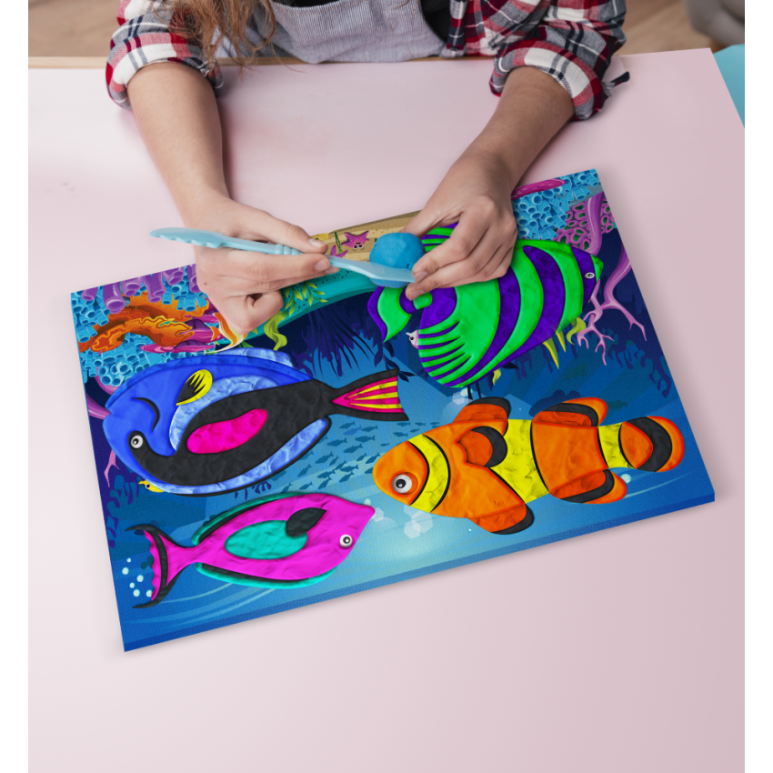 Splat Planet paveikslas iš modelino, Jūra 30x40cm