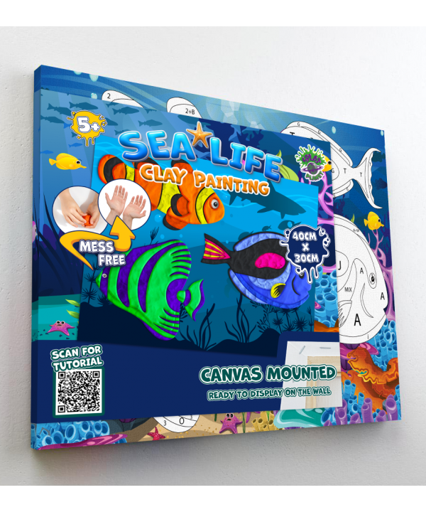 Splat Planet paveikslas iš modelino, Jūra 30x40cm