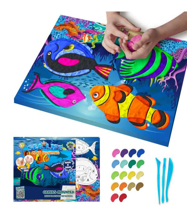 Splat Planet paveikslas iš modelino, Jūra 30x40cm