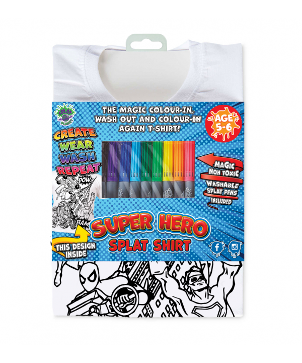 Splat Planet marškinėliai su flomasteriais Super herojai