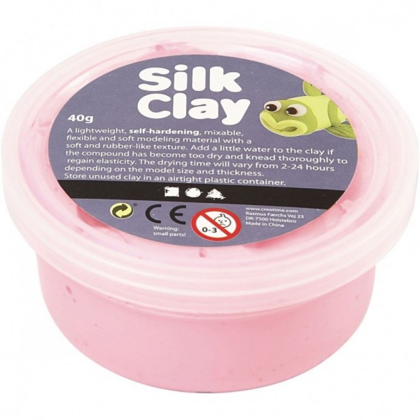 Šilkinis modelinas – rožinė spalva, 40 gr
