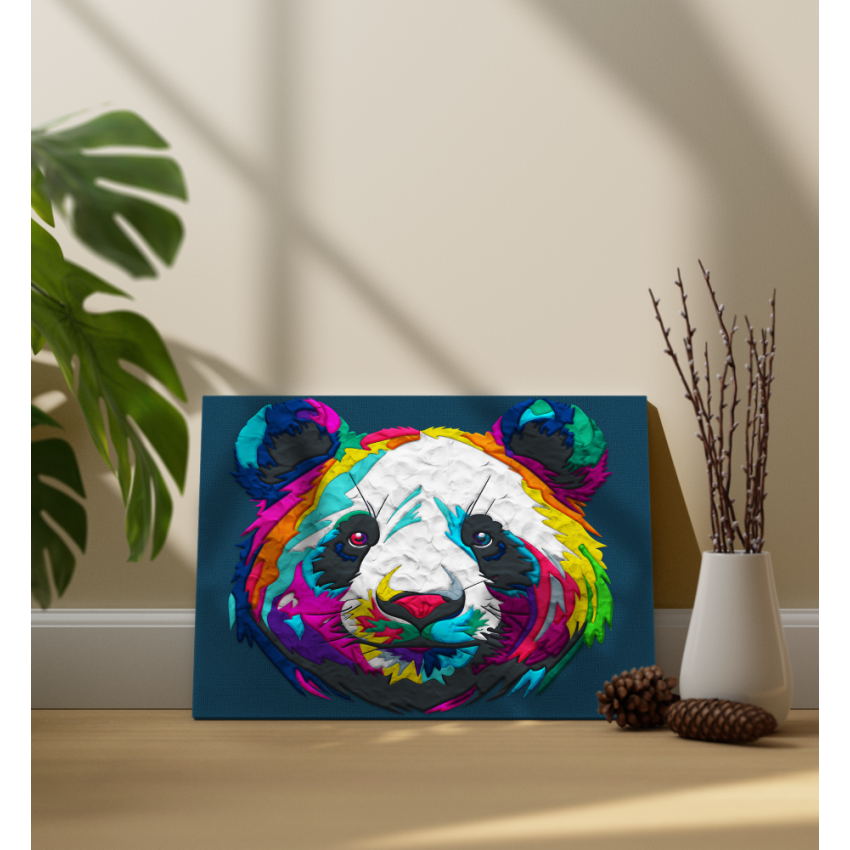 Splat Planet paveikslas iš modelino, Panda 30x40cm