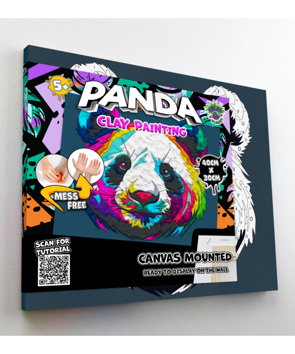 Splat Planet paveikslas iš modelino, Panda 30x40cm