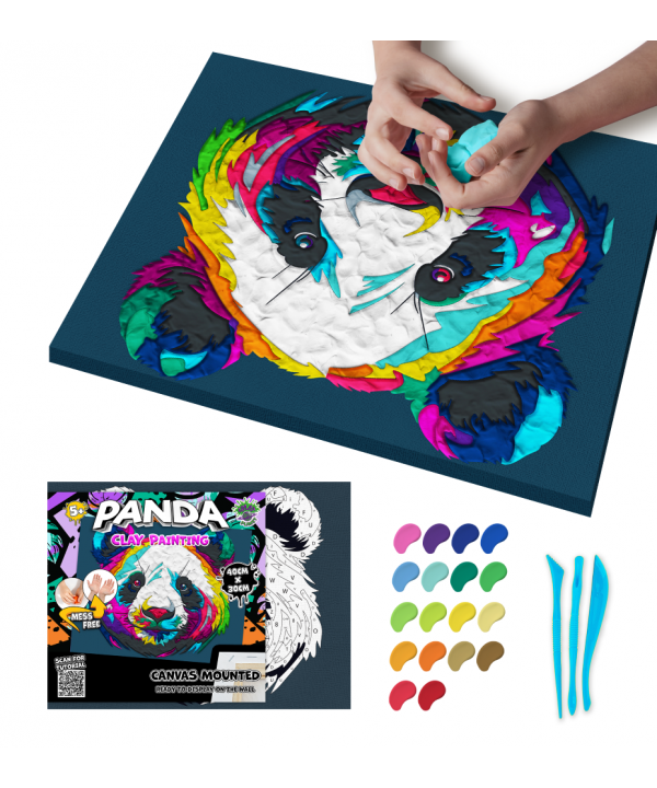 Splat Planet paveikslas iš modelino, Panda 30x40cm