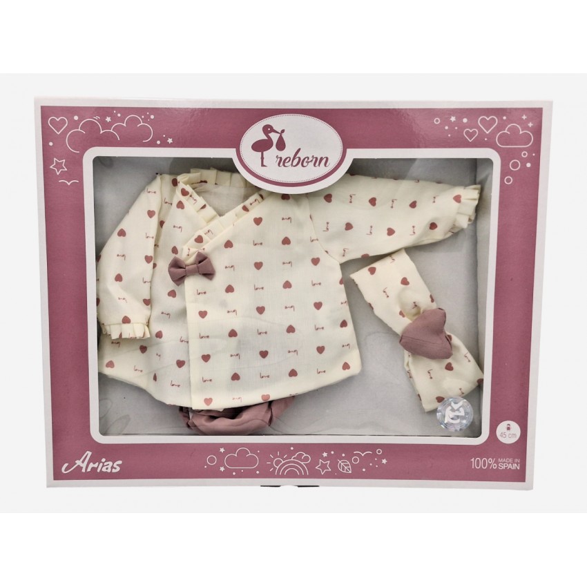 Arias lėlės kūdikio rūbeliai, 45 cm